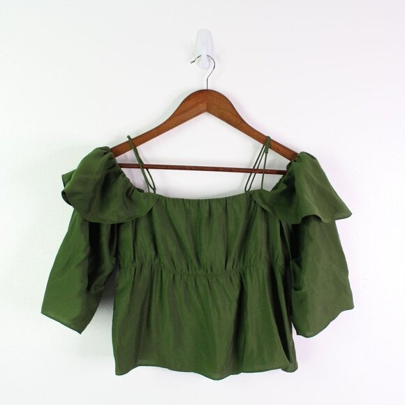 Vince. Off the Shoulder Cami Green XS‎ - Picture 2 of 7